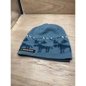 Vintage Arnette Knitt Winter Unisex Beanie Size M/L Moose Logo Hat